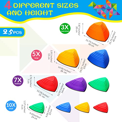 25 Pcs Stepping Stones Non Slip Balance River Stones Toys Indoor and Outdoor Balance Blocks Exercise Coordination and Stability for Toddler Outdoor Play Equipment from Sotiff