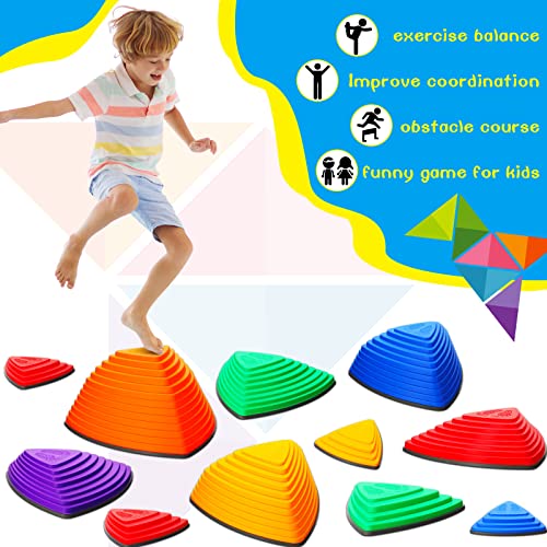 25 Pcs Stepping Stones Non Slip Balance River Stones Toys Indoor and Outdoor Balance Blocks Exercise Coordination and Stability for Toddler Outdoor Play Equipment from Sotiff