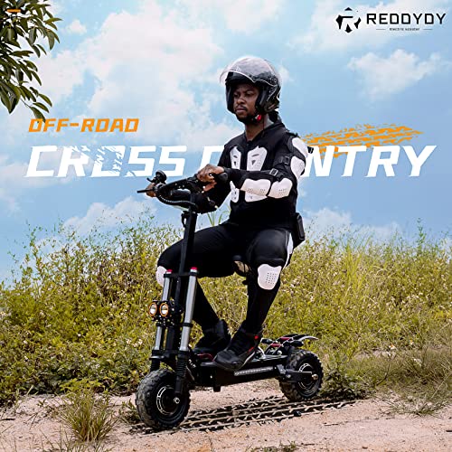 REDDYDY Electric Scooter, Max Speed 60MPH,Total Power 6000W, 75mile Long Range Battery, 60V Dual Drive, 11-inch Wheels, Portable Foldable, Off Road Adult Electric Scooter (60V38AH 70-75 Mile Range) from 
