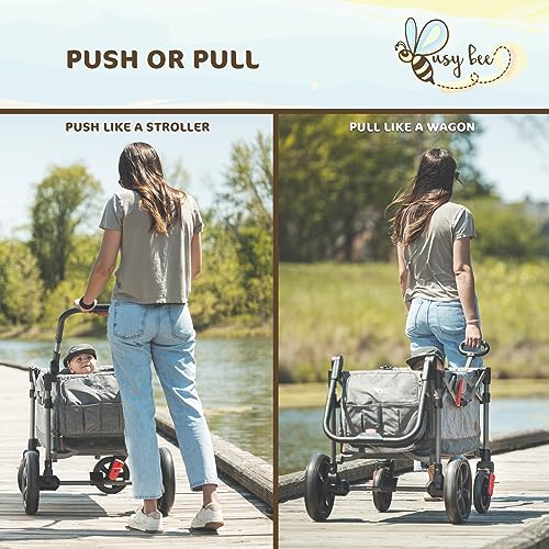 BusyBee 40.16"X27.56"X46.46" Kids Metro 2-Child Each seat Holds up to 55lbs Weight Capacity Stroller Wagon, Grey by Westfield Outdoors Inc.