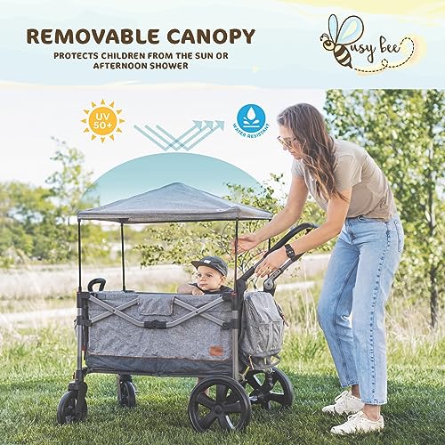 BusyBee 40.16"X27.56"X46.46" Kids Metro 2-Child Each seat Holds up to 55lbs Weight Capacity Stroller Wagon, Grey by Westfield Outdoors Inc.