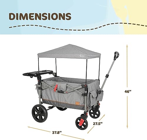 BusyBee 40.16"X27.56"X46.46" Kids Metro 2-Child Each seat Holds up to 55lbs Weight Capacity Stroller Wagon, Grey by Westfield Outdoors Inc.