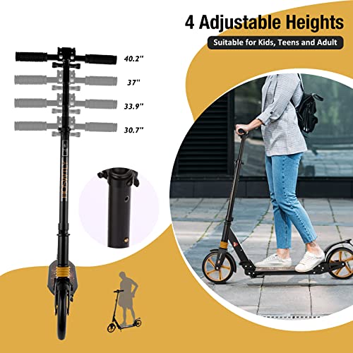 Kick Scooter for Kids 6-12 Years and Up, Folding Scooter for Teens/Adult with 4 Adjustment Levels, Big 8" Wheels Scooters with Anti-Shock Suspension and Carry Strap,Adult Scooter up to 220lbs from RLAIRN