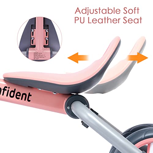 YGJT 4 in 1 Tricycle for Toddlers Age 2-5, Folding Kids Trike Tricycles Toddler Bike with Adjustable Seat and Removable Pedal, Baby Balance Bike Ride-on Toys Gift for Baby Boys Girls Birthday by YGJT