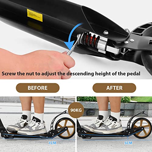 Kick Scooter for Kids 6-12 Years and Up, Folding Scooter for Teens/Adult with 4 Adjustment Levels, Big 8" Wheels Scooters with Anti-Shock Suspension and Carry Strap,Adult Scooter up to 220lbs from RLAIRN