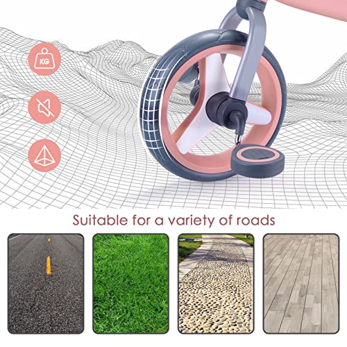 YGJT 4 in 1 Tricycle for Toddlers Age 2-5, Folding Kids Trike Tricycles Toddler Bike with Adjustable Seat and Removable Pedal, Baby Balance Bike Ride-on Toys Gift for Baby Boys Girls Birthday by YGJT