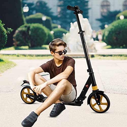 Kick Scooter for Kids 6-12 Years and Up, Folding Scooter for Teens/Adult with 4 Adjustment Levels, Big 8" Wheels Scooters with Anti-Shock Suspension and Carry Strap,Adult Scooter up to 220lbs from RLAIRN