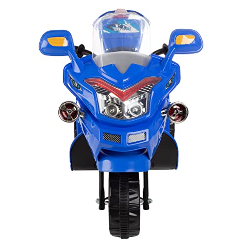 Electric Motorcycle for Kids - 3-Wheel Trike - Battery-Powered Motorbike for Kids Ages 3-6 - Fun Decals, Reverse, and Headlights by Lilâ Rider (Blue) by Trademark Global