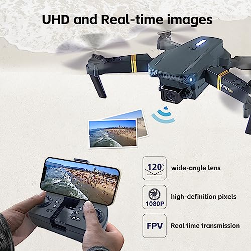 Super Endurance Foldable Drone with Camera for Beginnersâ 60+ min Flight Time, WiFi FPV Quadcopter with 120Â°Wide-Angle 1080P HD Camera, Optical Flow Positioning, Follow Me, Dual Cameras(3 Batteries) by CHUBORY