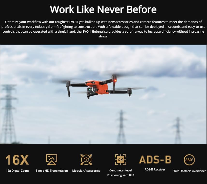 Autel Robotics EVO II 8K Drone Camera, Portable Folding Aircraft with Remote Controller, Captures Incredibly Smooth 8K Ultra HD Video and 48MP Photos by Autel Robotics