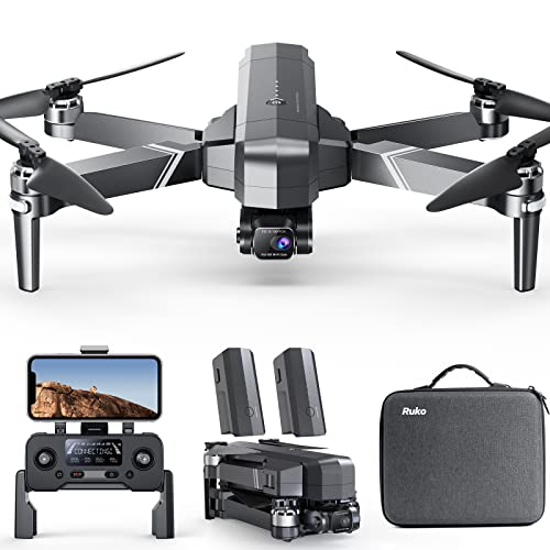 Ruko F11Gim2 Drone with 4K Camera for Adults, 3KM HD Video Transmission, 2-Axis Gimbal Quadcopter with EIS Anti-shake with 2 Batteries, Brushless Motor Level 7 Wind Resistance from Ruko