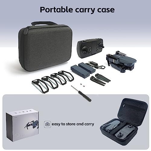 Super Endurance Foldable Drone with Camera for Beginnersâ 60+ min Flight Time, WiFi FPV Quadcopter with 120Â°Wide-Angle 1080P HD Camera, Optical Flow Positioning, Follow Me, Dual Cameras(3 Batteries) by CHUBORY