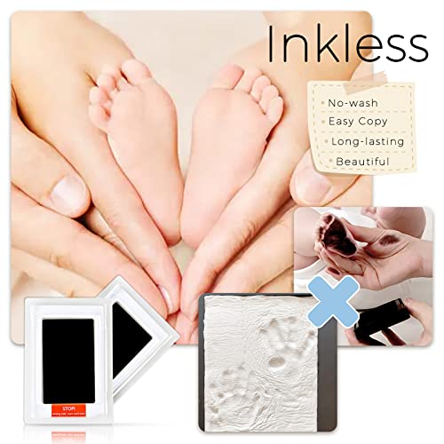 KOIKEY Baby Handprint Footprint Keepsake Gifts - Ultrasound and Newborn Picture White Nursery Decor Wood Frame Kit with No-Clean Print Pad for Baby Shower or New Parents Gift by KOIKEY