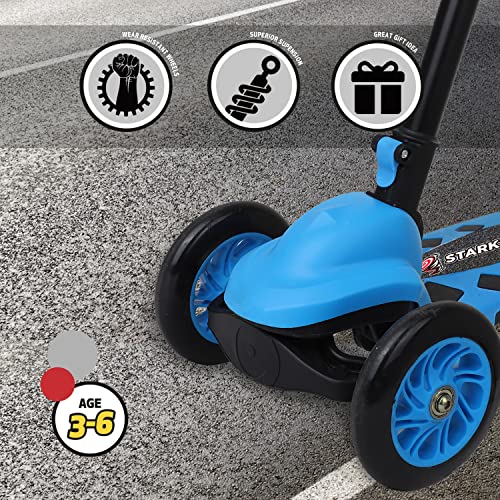 Kick Scooter for Toddlers 3 Wheel Scooter for Kids Ages 3-6 Boys & Girls Scooter, Mini Scooter for Children, Extra Wide Deck (Blue) from Starktoy