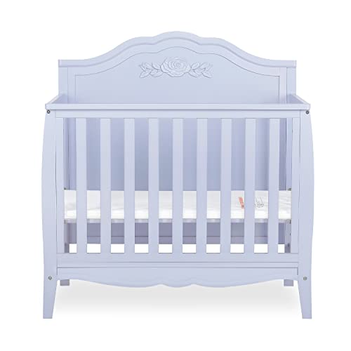 SweetPea Baby Rose 4-in-1 Convertible Mini Crib in Lavender, JPMA Certified Baby Crib, Non-Toxic Finish, New Zealand Pinewood, with 3 Mattress Height Settings from Dream On Me