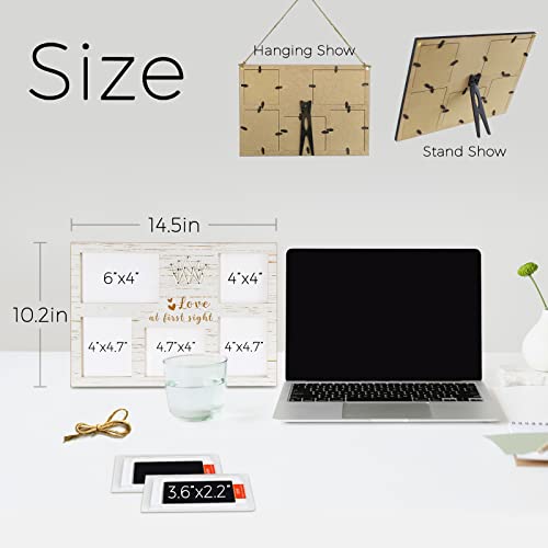 KOIKEY Baby Handprint Footprint Keepsake Gifts - Ultrasound and Newborn Picture White Nursery Decor Wood Frame Kit with No-Clean Print Pad for Baby Shower or New Parents Gift by KOIKEY