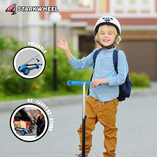 Kick Scooter for Toddlers 3 Wheel Scooter for Kids Ages 3-6 Boys & Girls Scooter, Mini Scooter for Children, Extra Wide Deck (Blue) from Starktoy