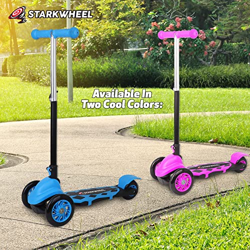 Kick Scooter for Toddlers 3 Wheel Scooter for Kids Ages 3-6 Boys & Girls Scooter, Mini Scooter for Children, Extra Wide Deck (Blue) from Starktoy