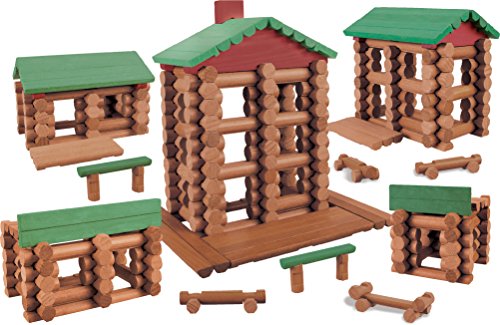 LINCOLN LOGS-Collector's Edition Village-327 Pieces-Real Wood Logs-Ages 3+ - Best Retro Building Gift Set for Boys/Girls-Creative Construction EngineeringâTop Blocks Game Kit - Preschool Education Toy from K'NEX