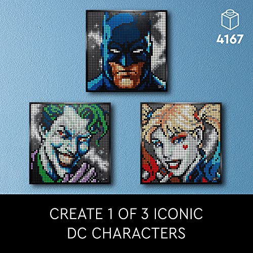 LEGO Art Jim Lee Batman Collection 31205 Canvas Wall Decor with The Joker or Harley Quinn, Crafts Xmas Gift Idea for Him, Her, Men, Women, DIY Poster, Big Set for Adults, by LEGO