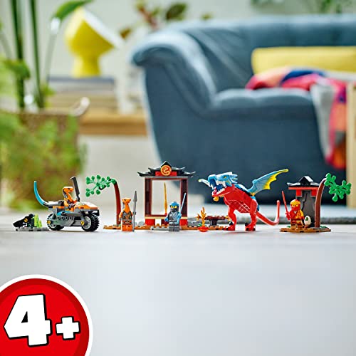 LEGO NINJAGO Ninja Dragon Temple Set 71759 with Toy Motorcycle, Kai, NYA and Snake Warrior Minifigures, Gift for Kids 4 Plus Years Old from LEGO