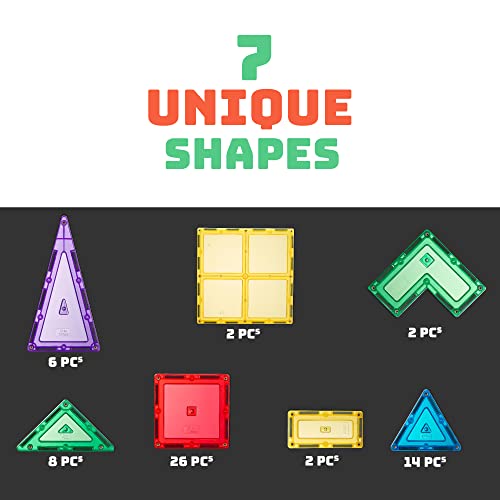 60 PCS 3D Magnetic Blocks Magnetic Tiles - Magnet Building Tiles | Magnetic Tiles Toy Building Sets | Magnetic Building Blocks | Kids Magnet Toys for Kids | Magnetic Tiles for Kids | Magna t Blocks by PLAYVIBE