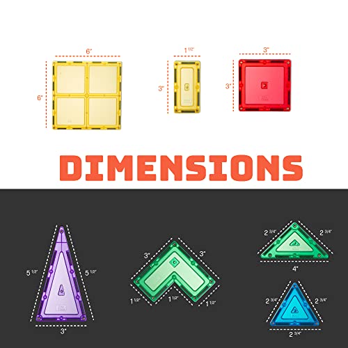 60 PCS 3D Magnetic Blocks Magnetic Tiles - Magnet Building Tiles | Magnetic Tiles Toy Building Sets | Magnetic Building Blocks | Kids Magnet Toys for Kids | Magnetic Tiles for Kids | Magna t Blocks by PLAYVIBE