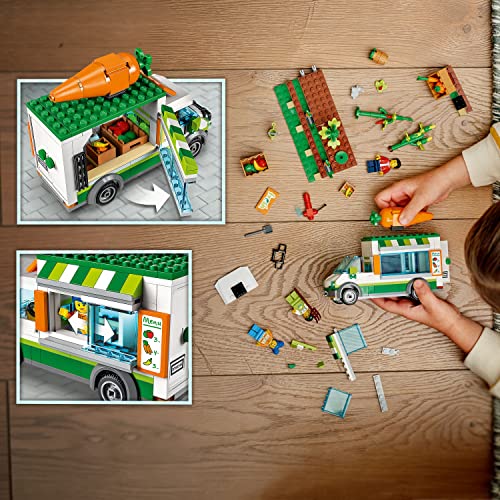 LEGO City Farmers Market Van 60345 Building Toy Set for Kids, Boys, and Girls Ages 5+ Mobile Farm Shop Playset with 3 Minifigures (310 Pieces) by LEGO