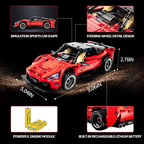 QMAN RC Car STEM Building Toys, 425 Pieces Remote Control Building Blocks Model Car Kit,Racing Car Model Building Block for Boys and Girls Age 6-12 by QMAN
