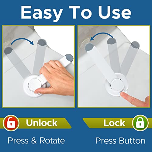 Toilet Lock Child Safety - Ideal Baby Proof Toilet Seat Lock with 3M Adhesive | Easy Installation, No Tools Needed | Fits Most Toilet Seats - White (1 Pack) by Wappa