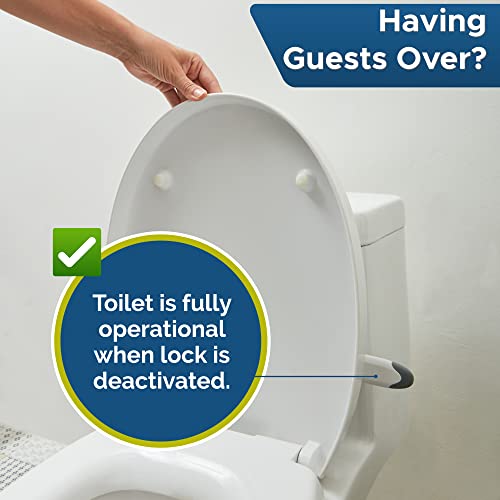 Toilet Lock Child Safety - Ideal Baby Proof Toilet Seat Lock with 3M Adhesive | Easy Installation, No Tools Needed | Fits Most Toilet Seats - White (1 Pack) by Wappa