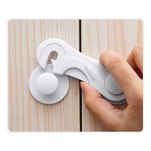 Cabinet Locks - Adoric Child Safety Locks 4 Pack - Baby Safety Cabinet Locks - Baby Proofing Cabinet Kitchen System with Strong Adhesive Tape from Adoric Life