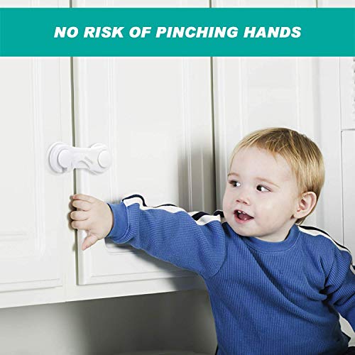 Cabinet Locks - Adoric Child Safety Locks 4 Pack - Baby Safety Cabinet Locks - Baby Proofing Cabinet Kitchen System with Strong Adhesive Tape from Adoric Life