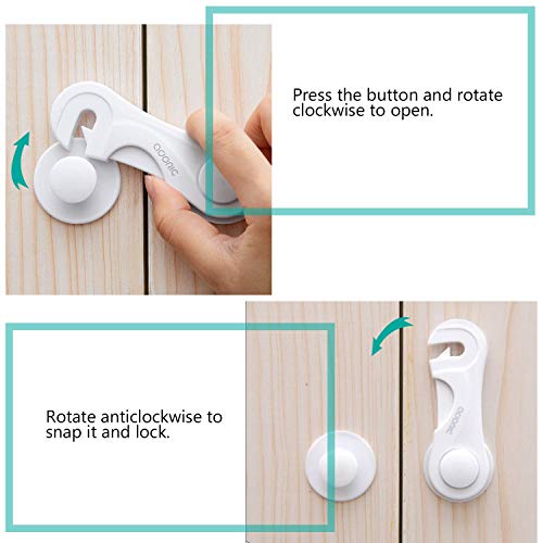 Cabinet Locks - Adoric Child Safety Locks 4 Pack - Baby Safety Cabinet Locks - Baby Proofing Cabinet Kitchen System with Strong Adhesive Tape from Adoric Life