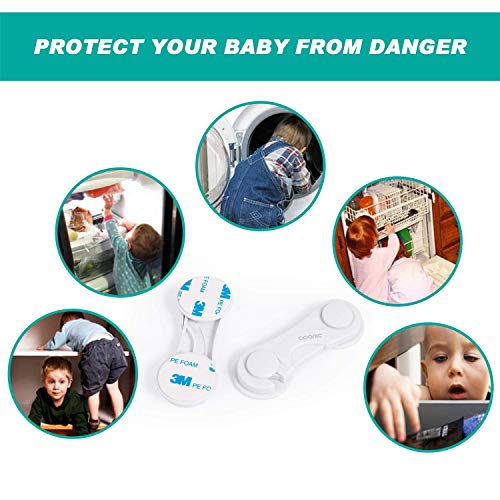 Cabinet Locks - Adoric Child Safety Locks 4 Pack - Baby Safety Cabinet Locks - Baby Proofing Cabinet Kitchen System with Strong Adhesive Tape from Adoric Life