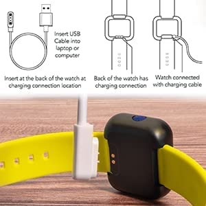 Potty Training Count Down Timer Watch With Lights And Music - Rechargeable, Dinosaur Yellow Band Engaging Pattern, Water Resistant, Potty Training Watch Yellow (No Vibration and No Alarm) by Athena Futures Inc.