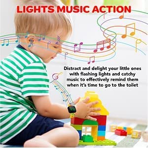 Potty Training Count Down Timer Watch With Lights And Music - Rechargeable, Dinosaur Yellow Band Engaging Pattern, Water Resistant, Potty Training Watch Yellow (No Vibration and No Alarm) by Athena Futures Inc.