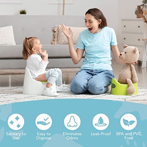 TidyTots Disposable Potty Chair Liners | XL Travel Pack of 32 Liners + 32 Absorbent Pads | Use with Potty Training Portable Toilet for Toddlers & Kids | Universal Fit from The Cumberland Companies LLC