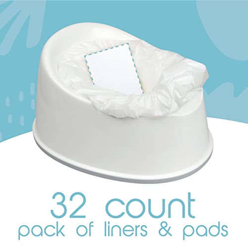 TidyTots Disposable Potty Chair Liners | XL Travel Pack of 32 Liners + 32 Absorbent Pads | Use with Potty Training Portable Toilet for Toddlers & Kids | Universal Fit from The Cumberland Companies LLC