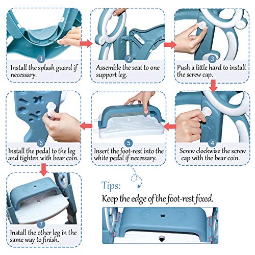 GrowthPic Toddler Toilet Seat with Step Stool Ladder for Boy and Girl Baby, Potty Training Seat Kid's Toilet Trainer Seat Chair with Splash Guard by GrowthPic