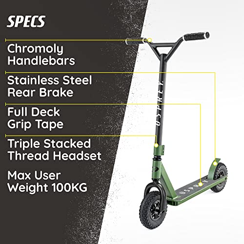 Osprey Dirt Scooter, All Terrain Trail Adult Scooter with Chunky Off Road Tyres, Multiple Colours by Osprey