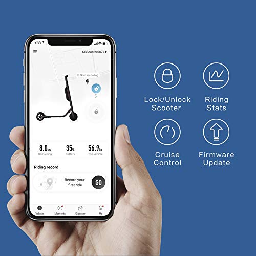 Segway Ninebot ES4 Electric Kick Scooter with External Battery, Lightweight and Foldable, Upgraded Motor Power, Dark Grey by Segway-Ninebot