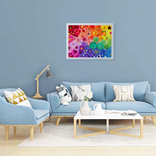 Genion Jigsaw Puzzles for Adults 1000 Piece - Rainbow Flowers Puzzle Game Large 1000 pcs Artwork Gifts for Adults Teens Families - 27.56ââ x 19.69ââ (Upgraded) from Genion
