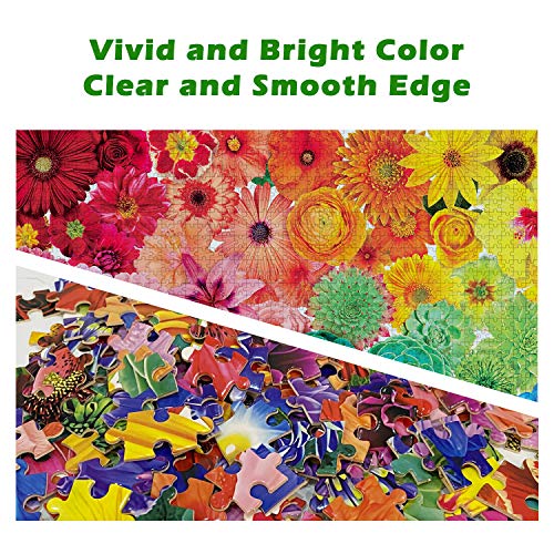 Genion Jigsaw Puzzles for Adults 1000 Piece - Rainbow Flowers Puzzle Game Large 1000 pcs Artwork Gifts for Adults Teens Families - 27.56ââ x 19.69ââ (Upgraded) from Genion