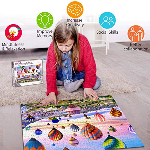 Puzzles for Adults 1000 Piece Puzzles for Adults âHot Air Balloons Landscape Style Jigsaw Puzzle Game Toys Gift from Runlycan