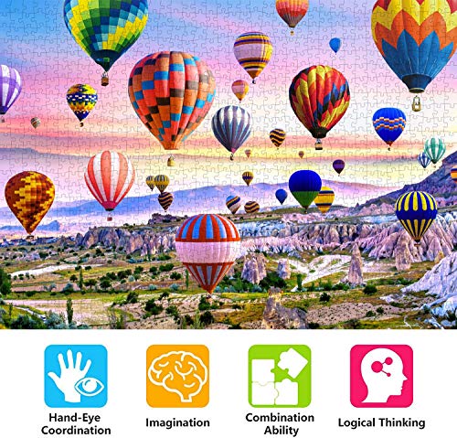 Puzzles for Adults 1000 Piece Puzzles for Adults âHot Air Balloons Landscape Style Jigsaw Puzzle Game Toys Gift from Runlycan