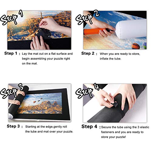 Jigsaw Puzzle Mat Roll Up - 2000 1500 500 Pieces Saver Large Puzzles Board for Adults Kids, Storage and Transport Premium Pump Puzzle Glue Felt Mat Inflatable Tube Cover Keeper Pad Holder Organizer by Devalitable