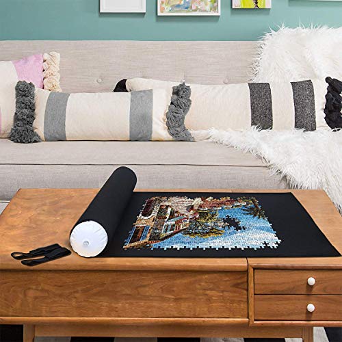 Jigsaw Puzzle Mat Roll Up - 2000 1500 500 Pieces Saver Large Puzzles Board for Adults Kids, Storage and Transport Premium Pump Puzzle Glue Felt Mat Inflatable Tube Cover Keeper Pad Holder Organizer by Devalitable