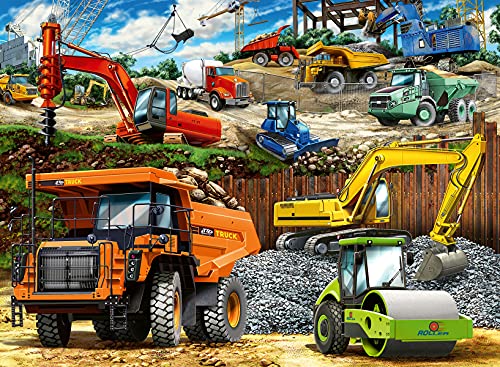 Ravensburger Construction Vehicles 100 Piece Puzzles for Kids, Every Piece is Unique, Pieces Fit Together Perfectly by Ravensburger
