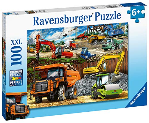 Ravensburger Construction Vehicles 100 Piece Puzzles for Kids, Every Piece is Unique, Pieces Fit Together Perfectly by Ravensburger